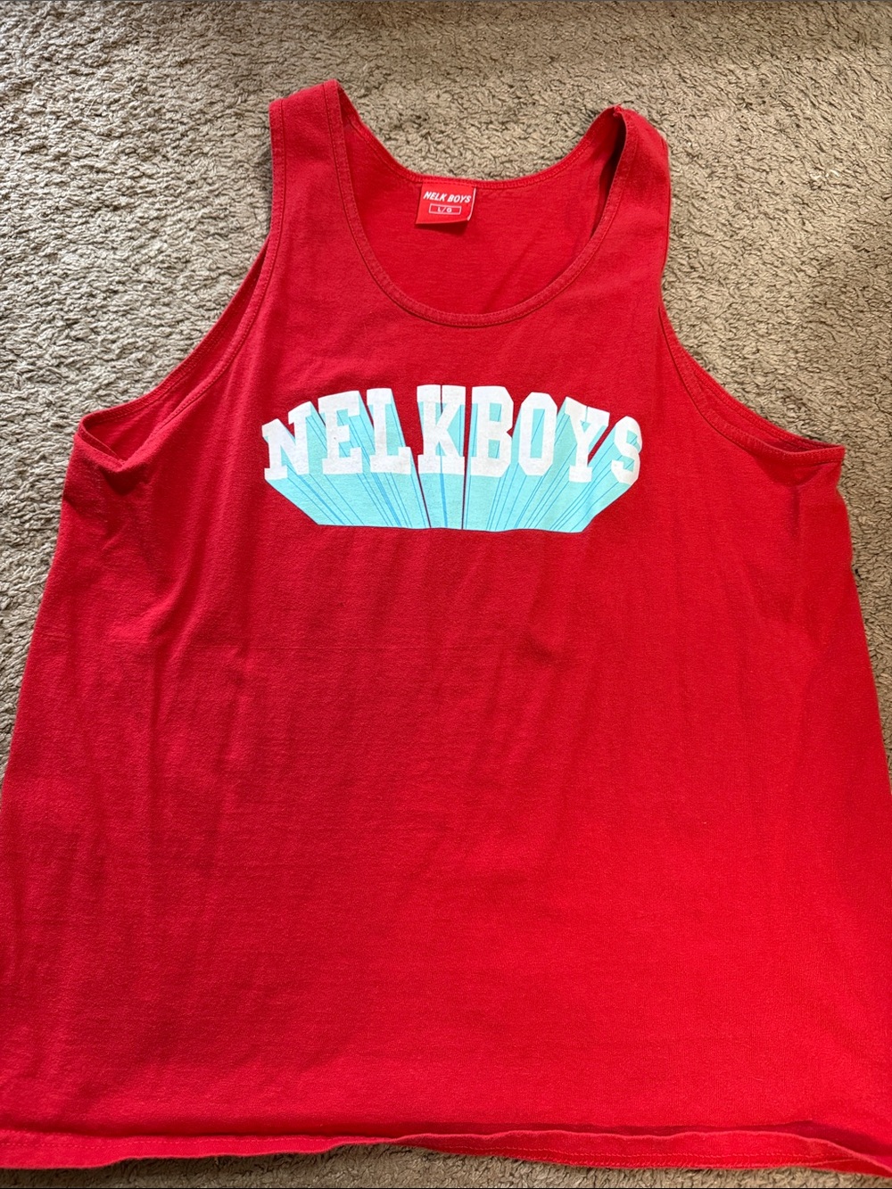 NELKBOYS OG Vintage Merch 2019 Red Graphic Tank Top Sleeveless Shirt Men’s Large